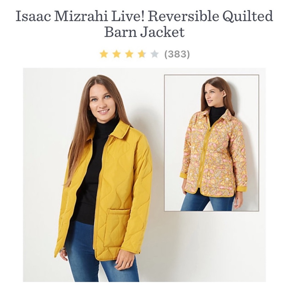 Isaac Mizrahi quilted fall reversible jacket NWOT